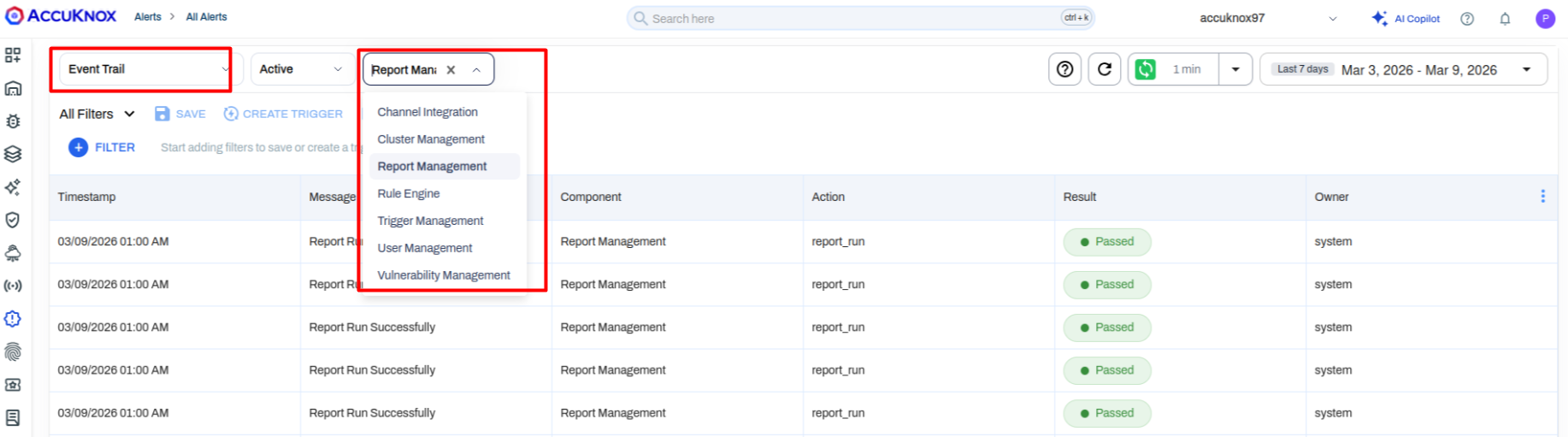 Expanded Event Trail new audit categories shown in v3.4
