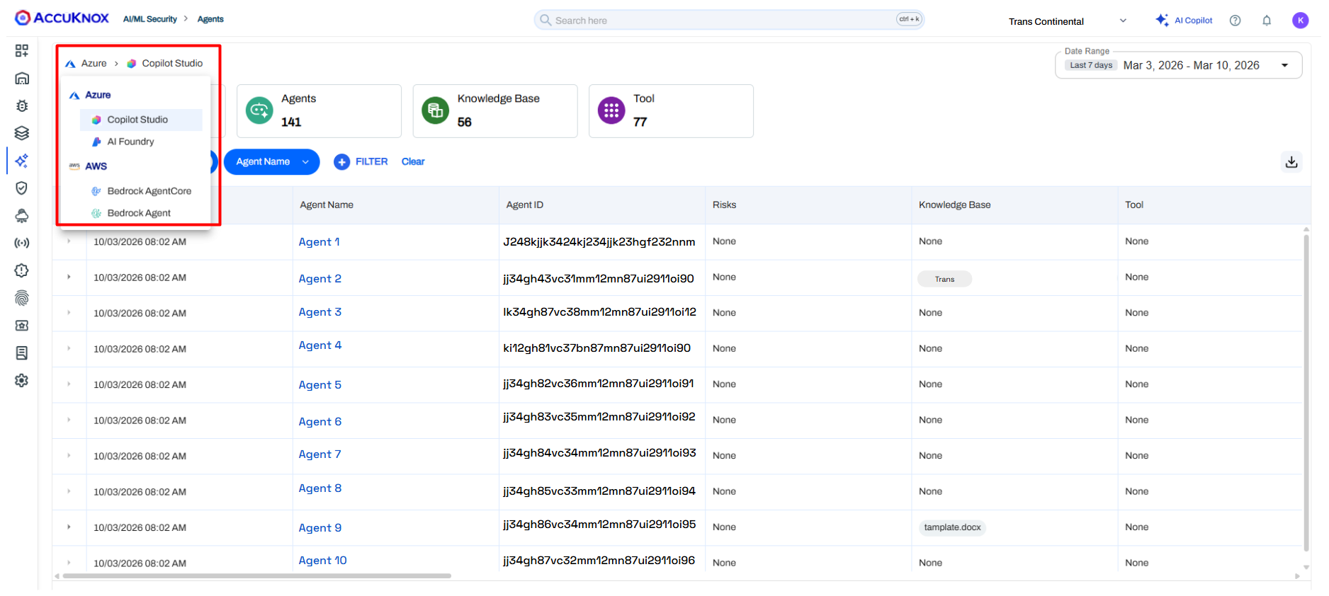 AI Development Platform agent inventory and integration governance view