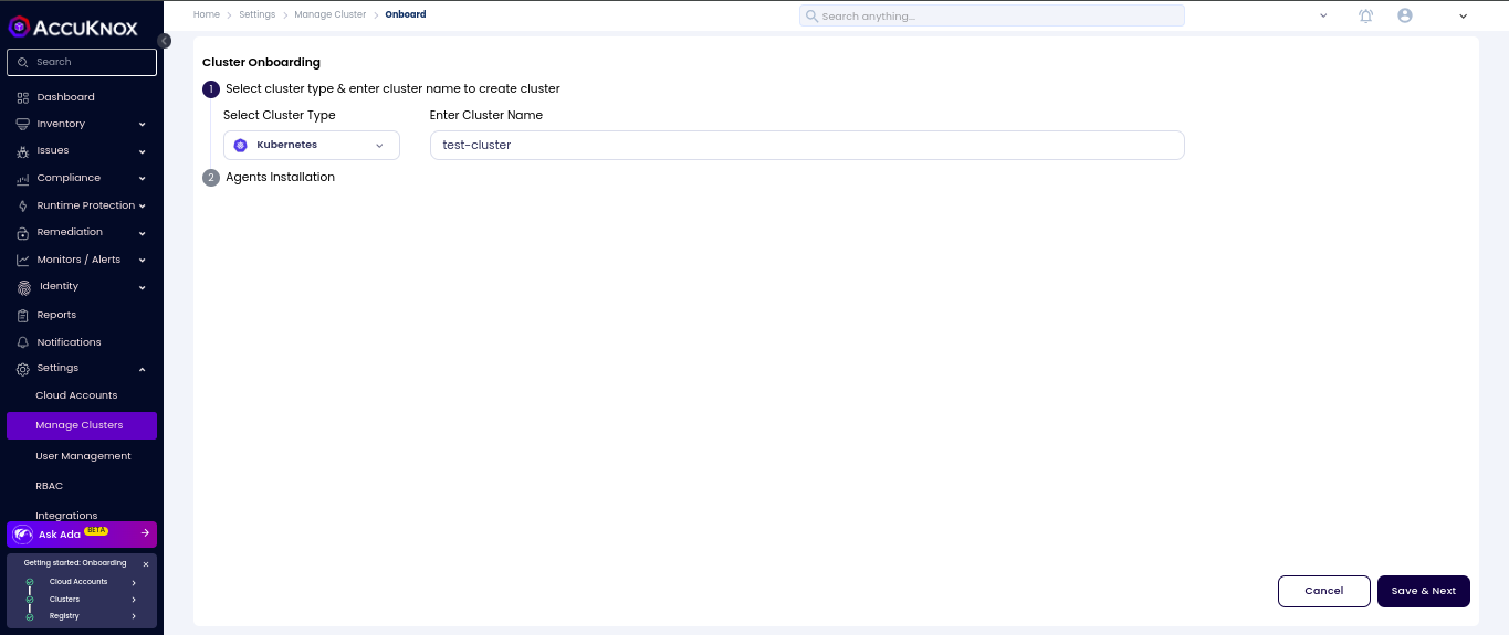 Cluster Onboarding