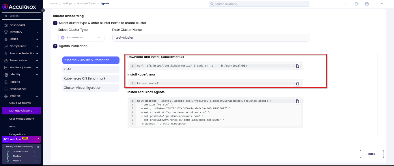 Cluster Onboarding