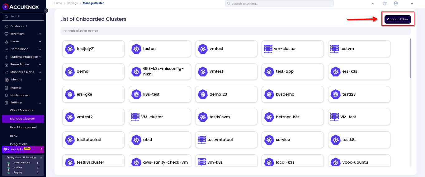 Cluster Onboarding