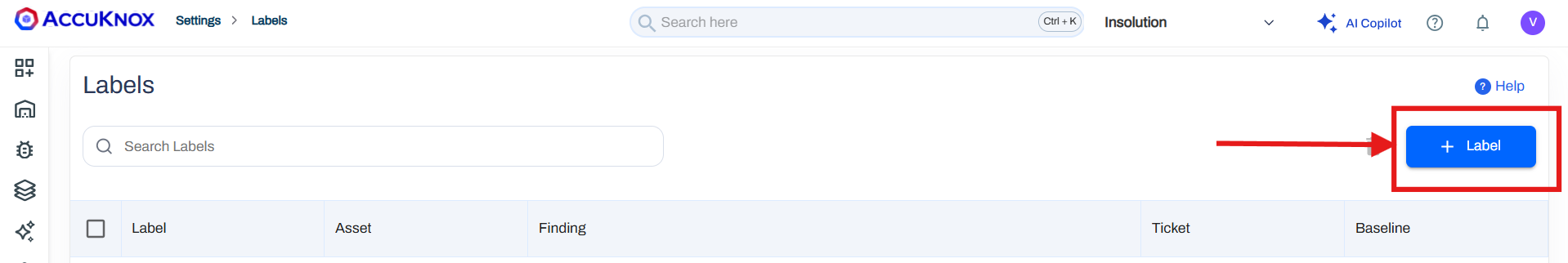 Click Label+ button