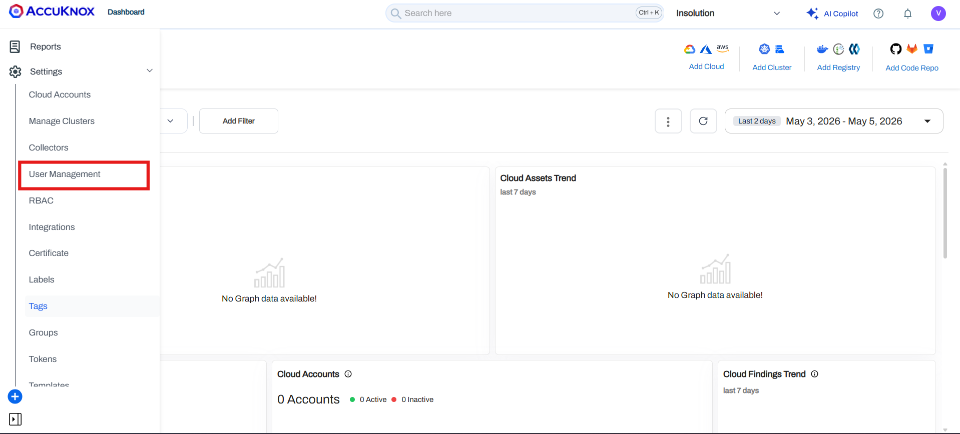 Navigate to User Management
