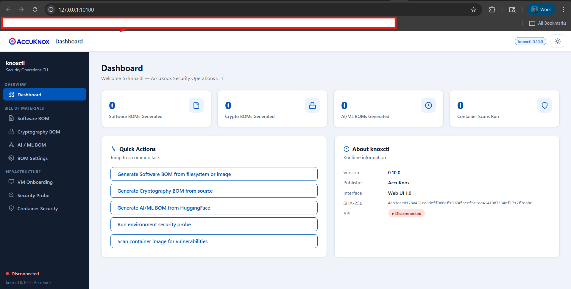 knoxctl UI