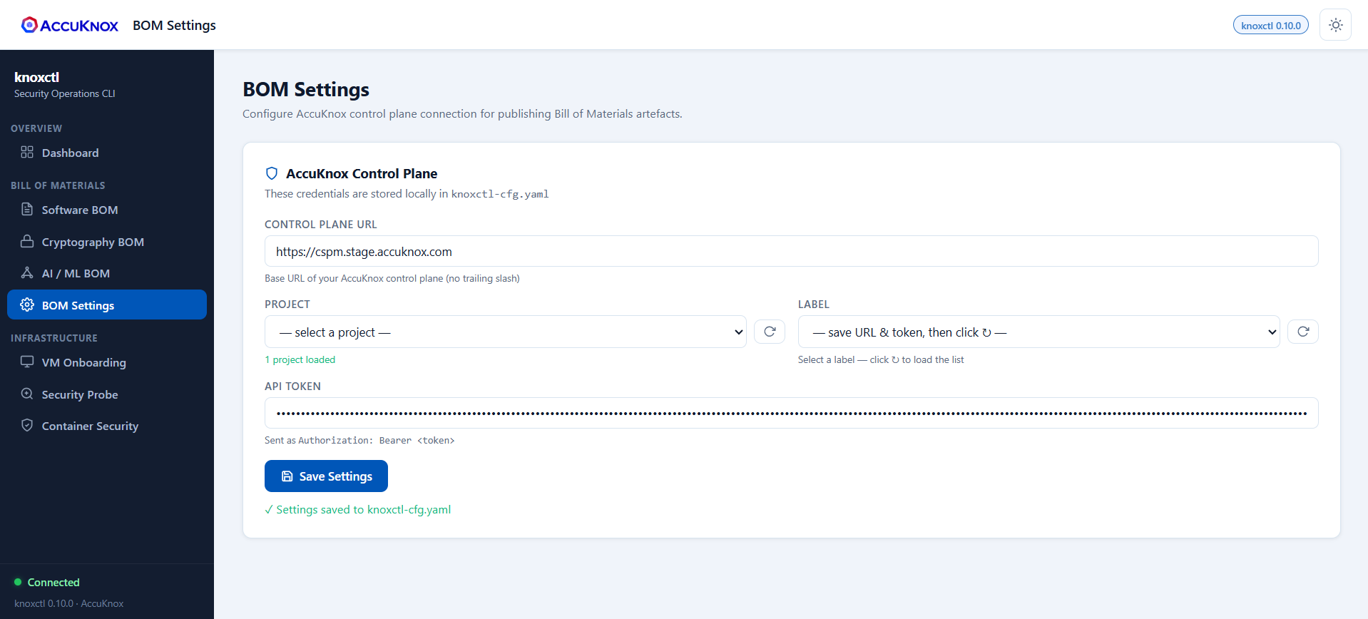 Save BOM Settings