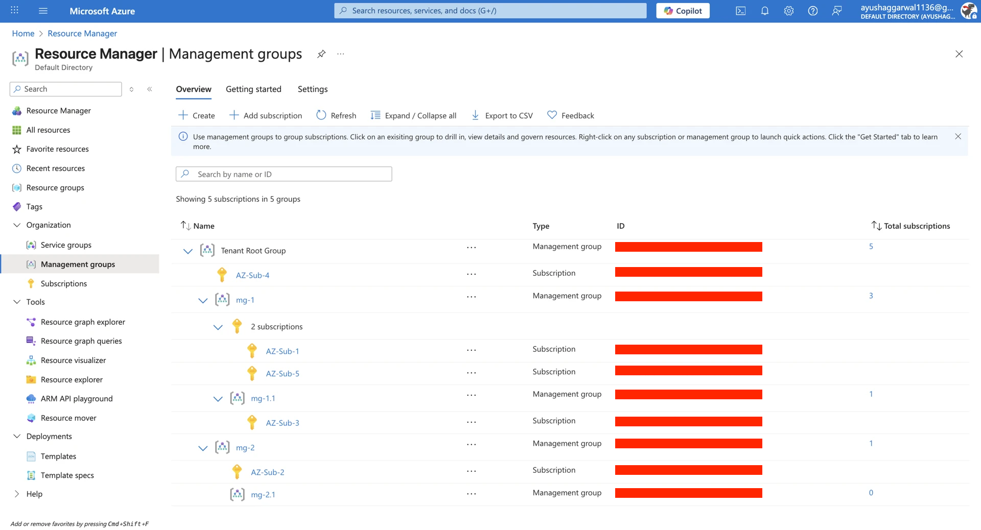 User's Azure Account