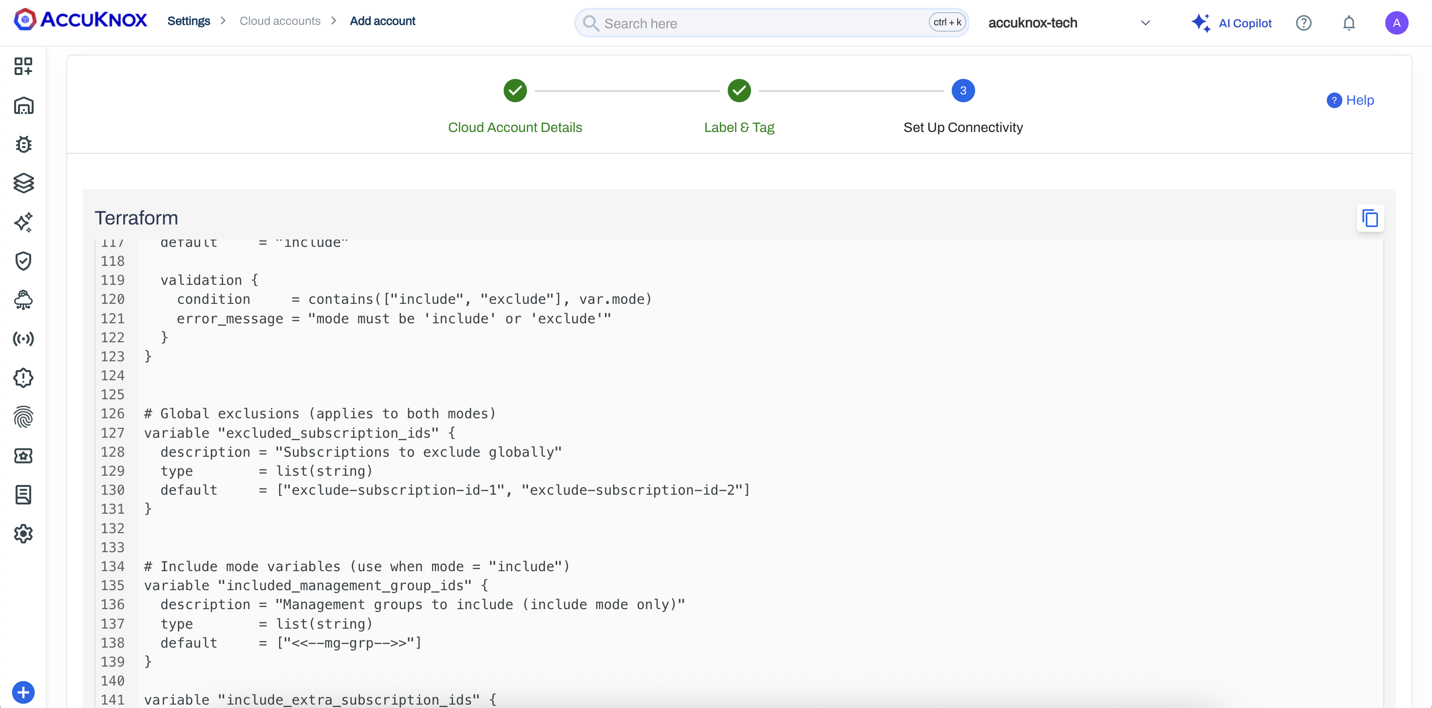 Azure org onboarding - generate and run Terraform script