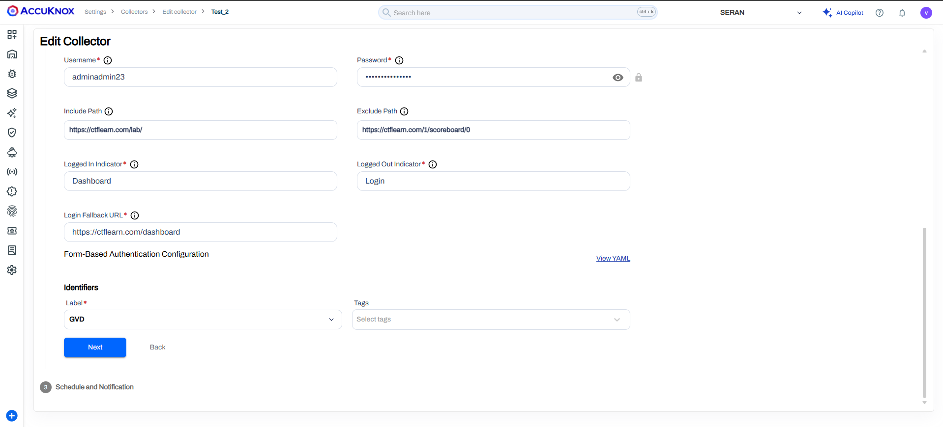 Configuration Example continued