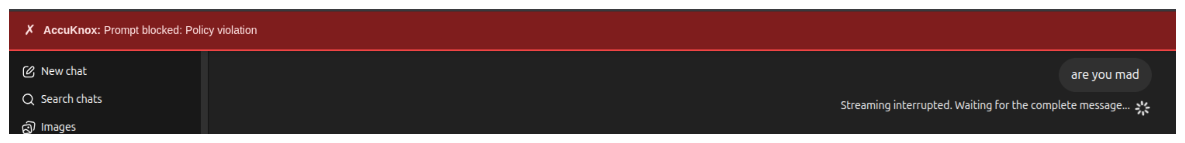 Green banner - Prompt cleared