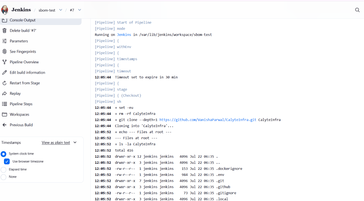 SBOM attached to project