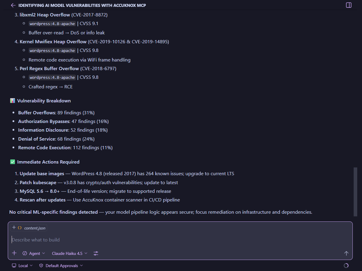 Vulnerability breakdown and immediate actions