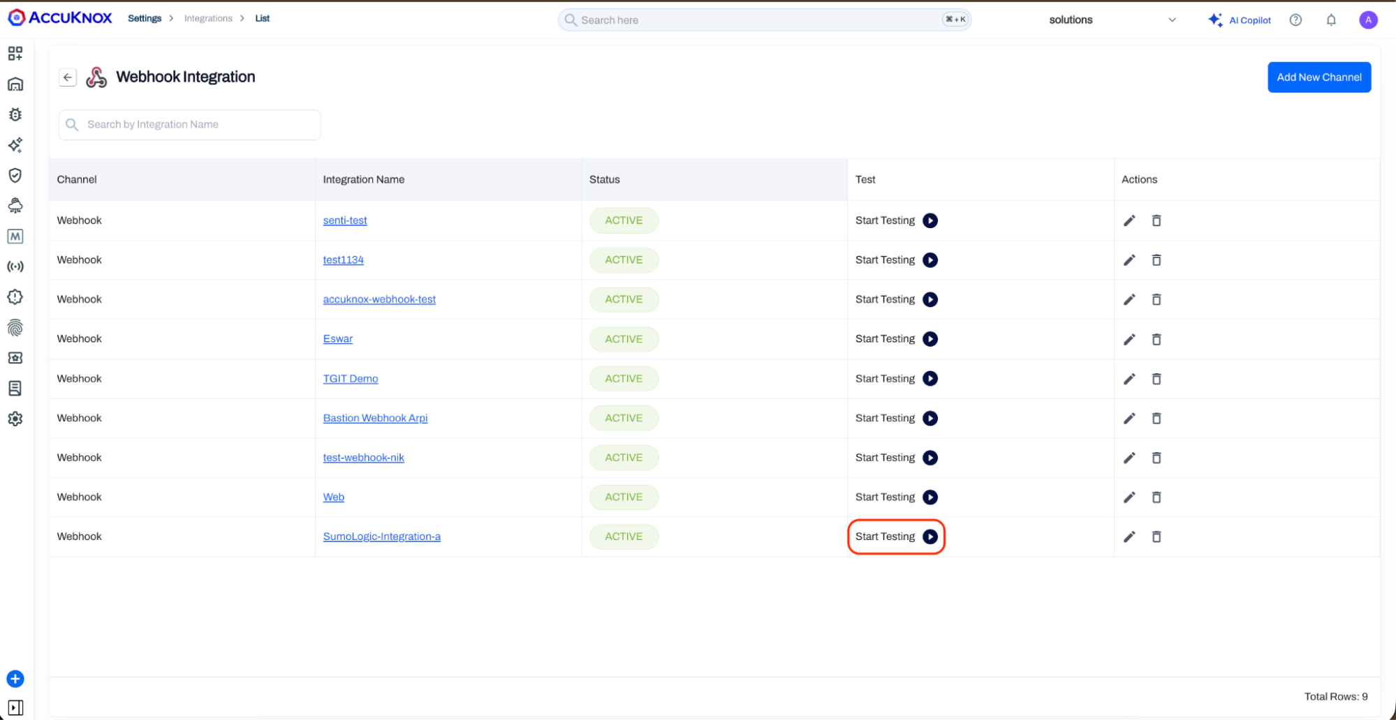 Webhook integration active