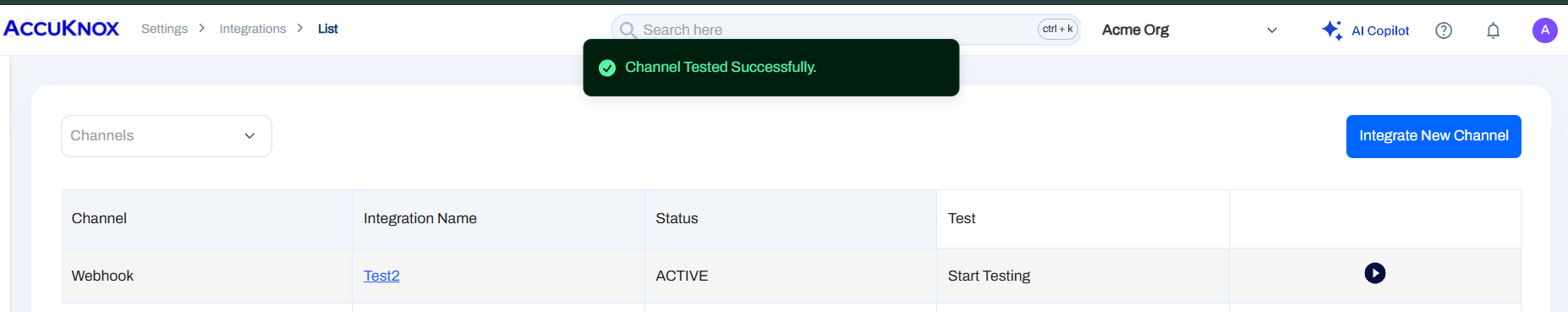 Webhook Configuration
