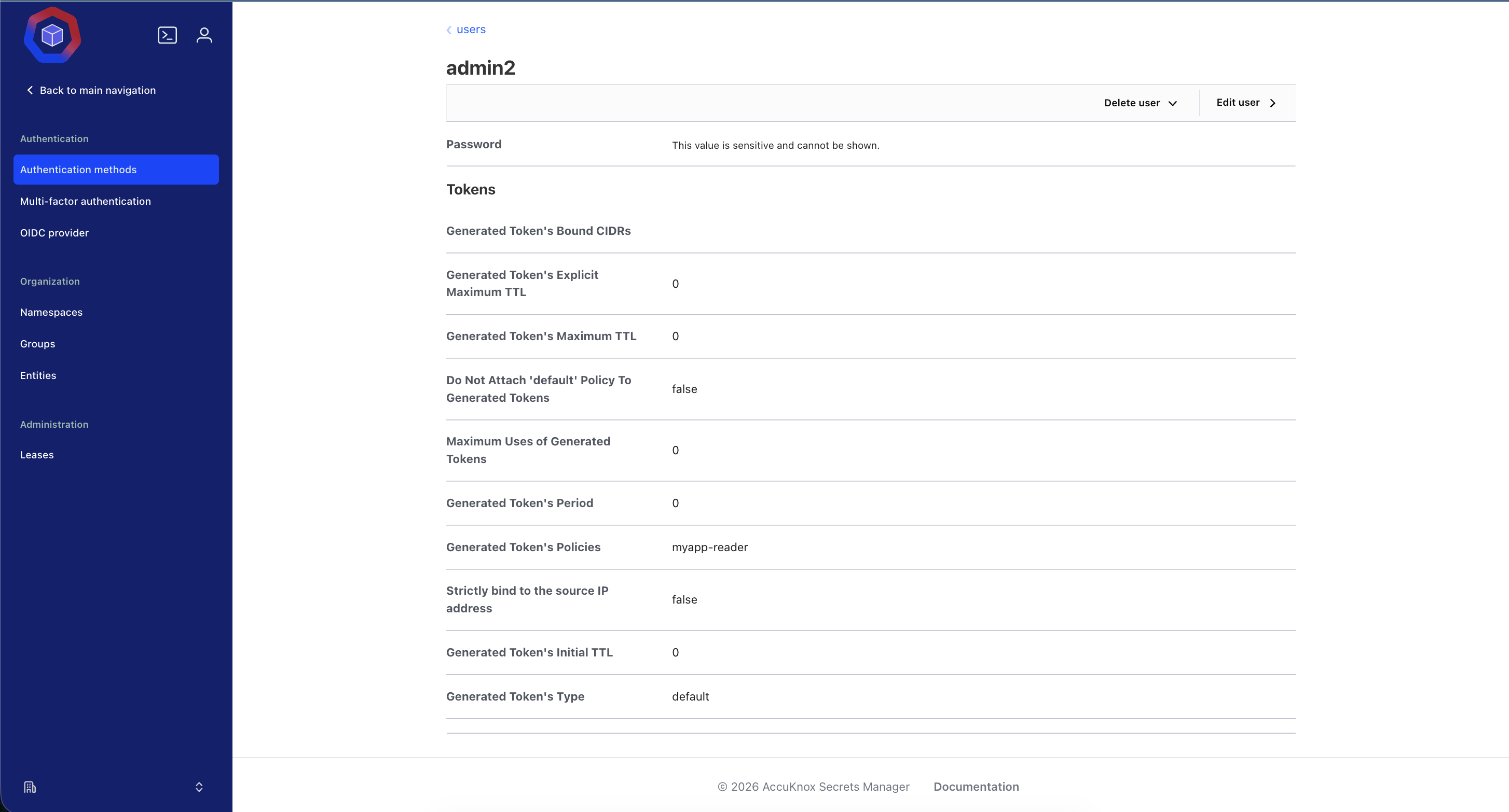 Attaching the ACL policy to the user